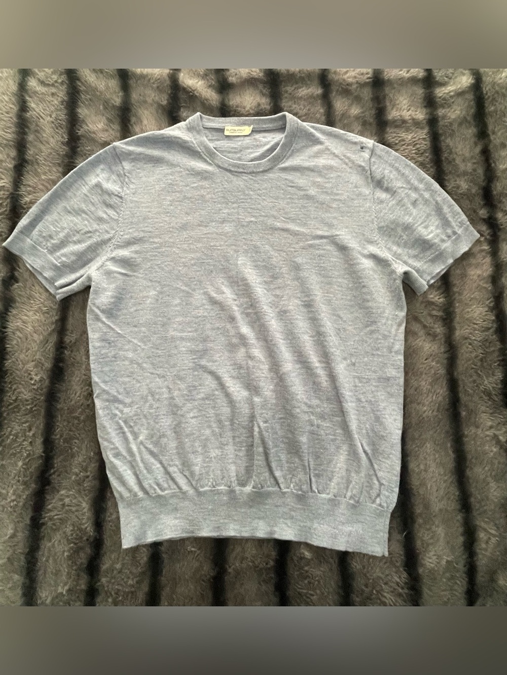 Suitsupply Light Gray Crewneck Short-Sleeve Sweater